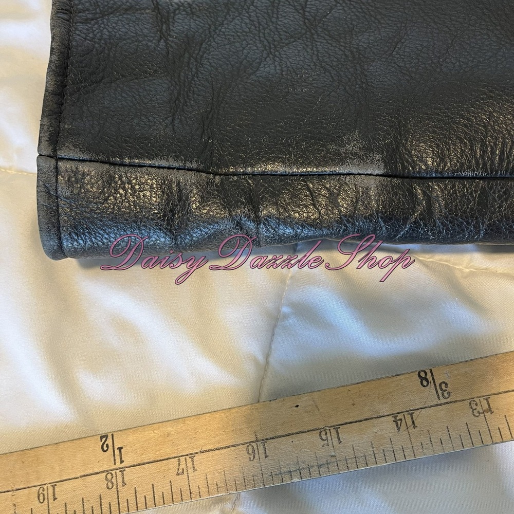 🏍️River Road Men's Leather MC Jacket Sz 46 Black W/ Thinsulate Liner HD Patch - Picture 11 of 16